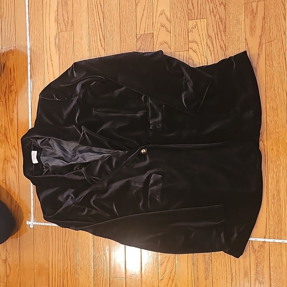 Velvety long blazer